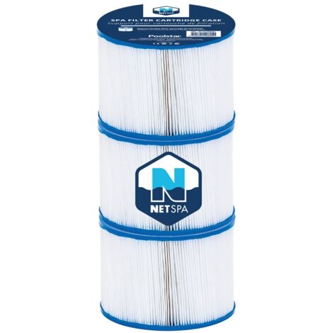 Set mit 3 NetSpa Spa-Filterpatronen - Ø 10.4 cm x H 8cm -150 Falten - Reinigung/Erhaltung der Wasserqualität -.  - 3er-Set