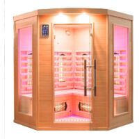 Infrarotsauna Apollon Quarz 3/4-Sitzer eckig - 150 x 150 x 190 cm - Fichtenholz