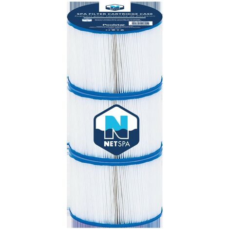 Juego de 3 cartuchos de filtración NetSpa Spa - Ø 10,4 cm x H 8cm -150 capas - Depuración/Mantenimiento del Agua - Calidad del Agua  - Lote de 3