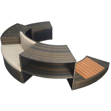 Mueble spa semirrígido de diseño Vita 140 Netspa PVC trenzado - Diámetro exterior total con mueble 290cm - Juego de 5 módulos