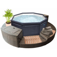 Spa Netspa Octopus Octagonal Semirígido 4+2 Plazas 1000l 193x73cm + Mueble - Calefacción/Filtración Portátil - + conjunto de 5 elementos