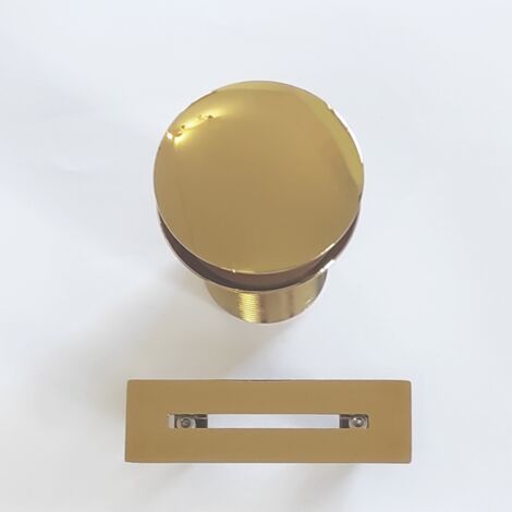 Piletta e coperchio troppopieno oro lucido per vasca ad isola di design