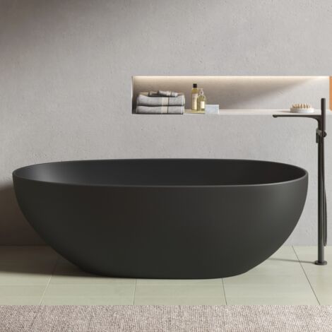 Vasca freestanding ovale FLORIDA nera opaca 165 cm