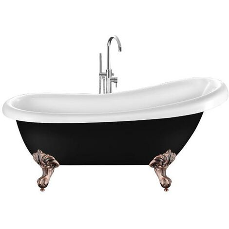Vasca da bagno freestanding con piedini RICHMOND nera 171 cm Piedini di aquila Rame