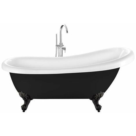 Vasca da bagno freestanding con piedini RICHMOND nera 171 cm Piedini di aquila Neri