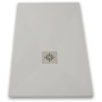 Piatto doccia ultrasottile 100 x 180 cm PURE in resina finitura ardesia grigio
