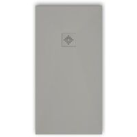 Piatto doccia ultrasottile 80 x 110 cm PURE in resina finitura ardesia grigio