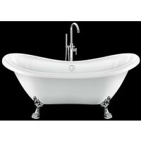 Vasca da bagno freestanding con piedini DARLINGTON Bianca 175 cm Piedini di leone Cromati