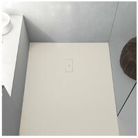 Piatto doccia ultrasottile 70 x 70 cm FUSENCE in resina finitura ardesia sabbia