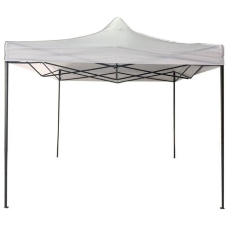 Rebecca Mobili Faltpavillon Weiß Metal Polyester Terrasse Garten Markt 3x3 (1/5)