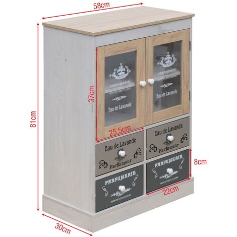 Rebecca Mobili Nachtkastje commode wit grijs lichtblauw hout 6 laden Shabby keuken woonkamer - 59,5 x 55,5 x 25 cm (H x B x D) - Art. RE6083 Rebecca Mobili Nachtkastje commode wit grijs lichtblauw hout 6 laden Shabby keuken woonkamer - 59,5 x 55,5 x 25 cm (H x B x D) - Art. RE6083