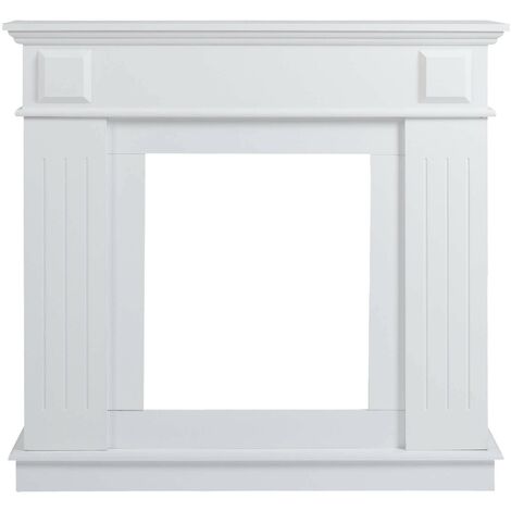 Rebecca Mobili Rahmen Dekoration Kamin MDF-Platte Holz weiß klassisch 100x109x26