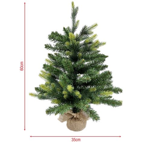 Rebecca Mobili Künstlicher Weihnachtsbaum Kleine 60 Tanne Yuta Zweigen mit 80 grüne Sockel cm