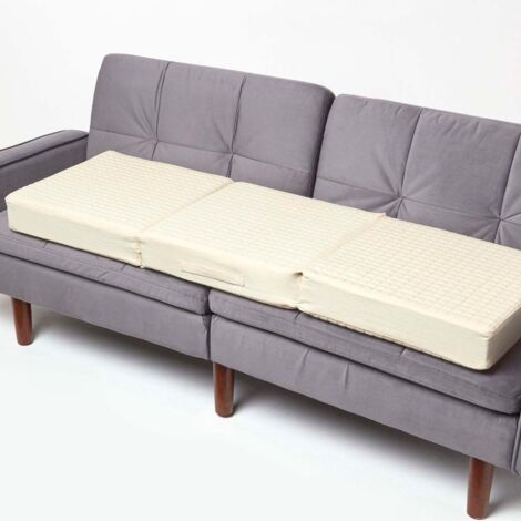 HOMESCAPES Sofa-Auflage 150 x 50 cm für 3-Sitzer, creme - großes Sitzkissen orthopädisch