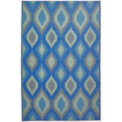 Homescapes Runder Outdoor-Teppich Henna Mandala Ø 180 Cm – Wetterfester Gartenteppich Grau-Weiß Für Balkon & Terrasse