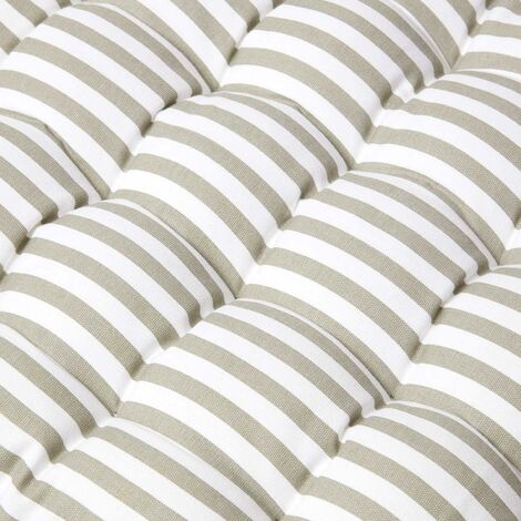 HOMESCAPES 3-Sitzer Bankauflage mit Streifen, 100% Baumwolle, grau