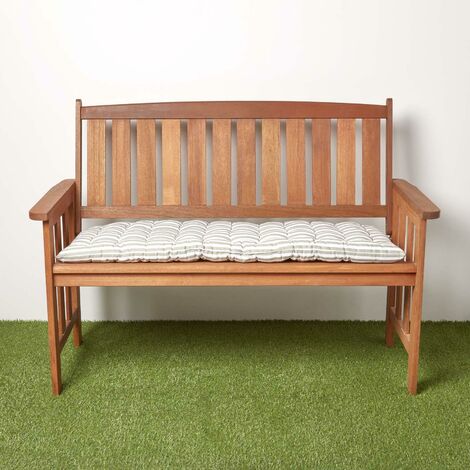 HOMESCAPES 3-Sitzer Bankauflage mit Streifen, 100% Baumwolle, grau