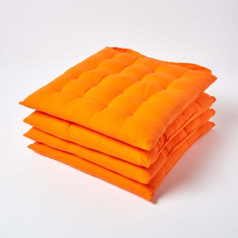 HOMESCAPES Stuhlkissen orange 4 Stück
