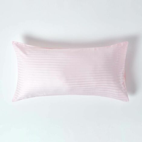 HOMESCAPES Kopfkissenbezug Fadendichte 330 Rosa, 50 x 90 cm