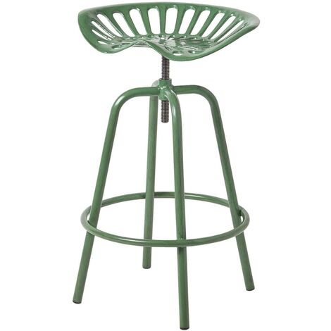 HOMESCAPES Vintage Barhocker Traktorsitz höhenverstellbar, 74cm - grün