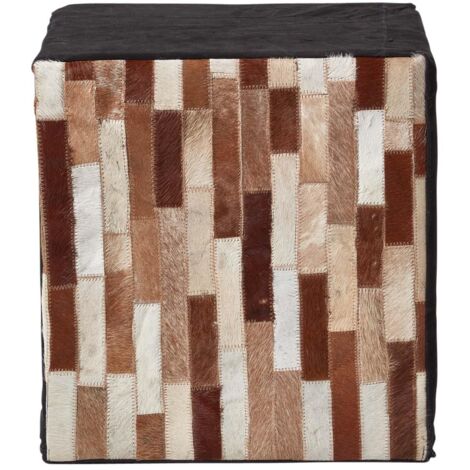 Homescapes Sitzwürfel Trance 40x40 Cm – Handgefertigter Pouf Aus Recycling-Fasern, Ethno-Muster Schwarz-weiß – Als Hocker Oder Fußablage
