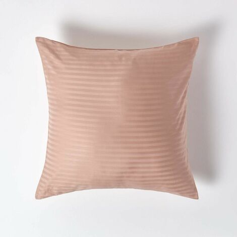 HOMESCAPES Kopfkissenbezug Fadendichte 330 Taupe Beige, 60 x 60 cm