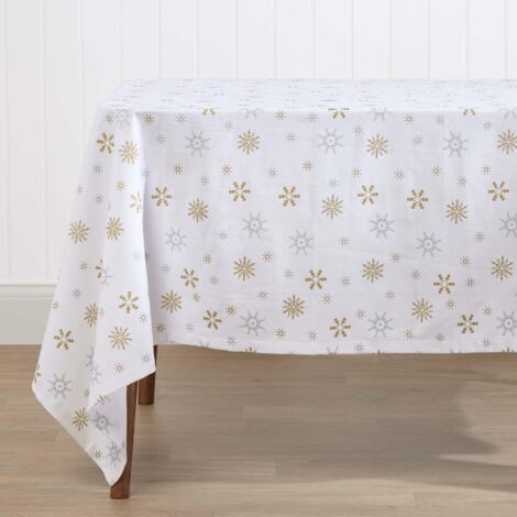 Baumwoll Tischdecke Wei