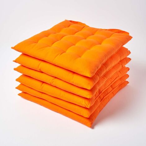 HOMESCAPES Stuhlkissen orange 6 Stück