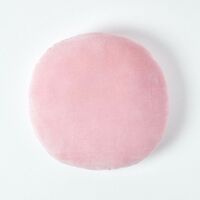 HOMESCAPES Samt Kissen, 40 cm rund, rosa