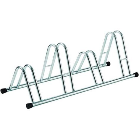 ANDRYS - Rastrelliera Porta Biciclette a Pavimento da Esterni e Interni 3  Posti, con Tappi in Pvc Neri, Zincato a Freddo,Colore Argento, 78 x 42 x 38  cm : : Fai da te