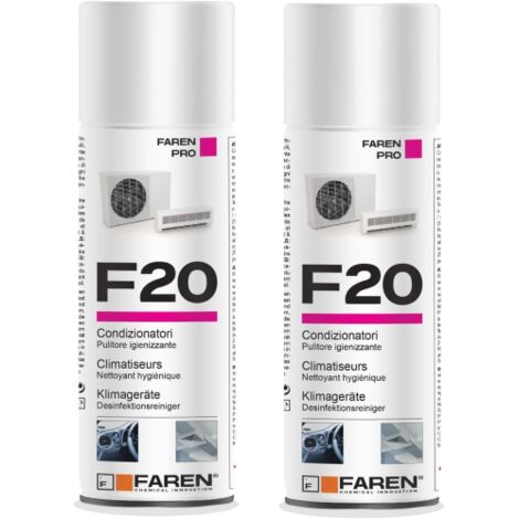 2 X Faren F20 Igienizzante climatizzatori condizionatori casa e auto 400 ML