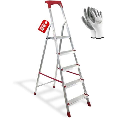 SCALA ALLUMINIO MARTINA 5 GR CON VASCHETTA E GUANTI OMAGGIO