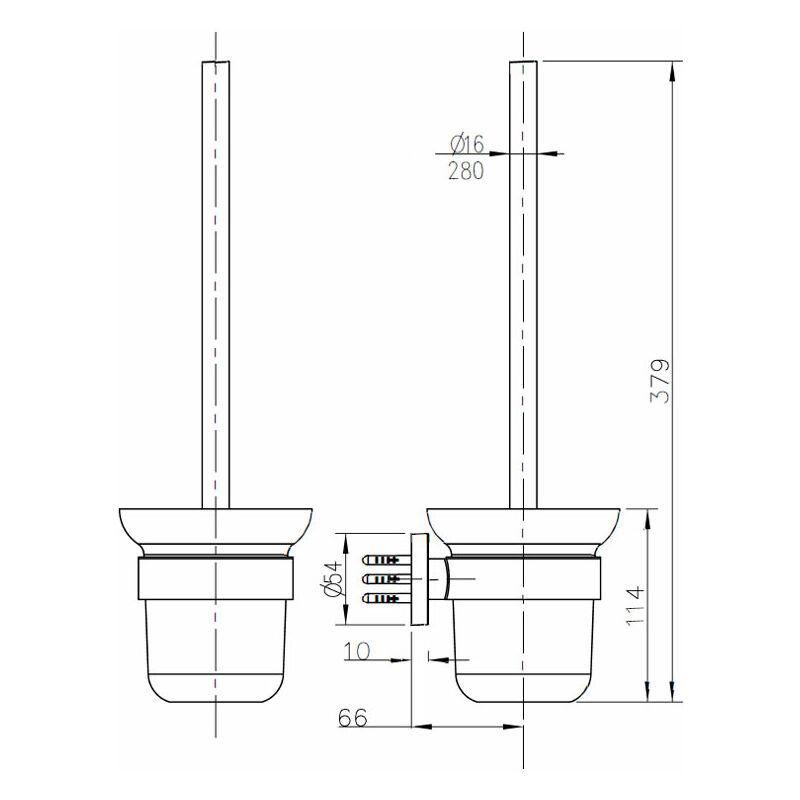 BGL Scopino e supporto per WC, porta scopino in silicone, 2