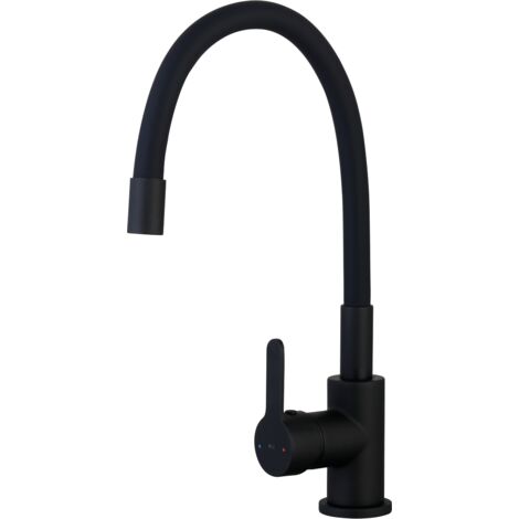 Essebagno Memory Rubinetto da cucina con doccetta a memoria di forma in nero