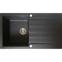 Essebagno Sierra Lavello a 1 vasca con scolapiatti in resina nera