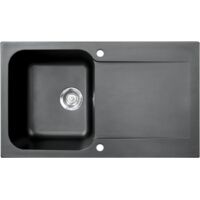 Essebagno Lisse lavello reversibile 1 vasca 1 sgocciolatoio in resina nera