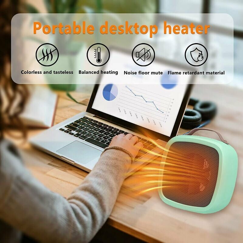Raumheizung Tragbare USB-Heizung, Mini-Schreibtisch-Ventilator-Heizung  Personal Kleine elektrische Heizung für Schlafzimmer Büro