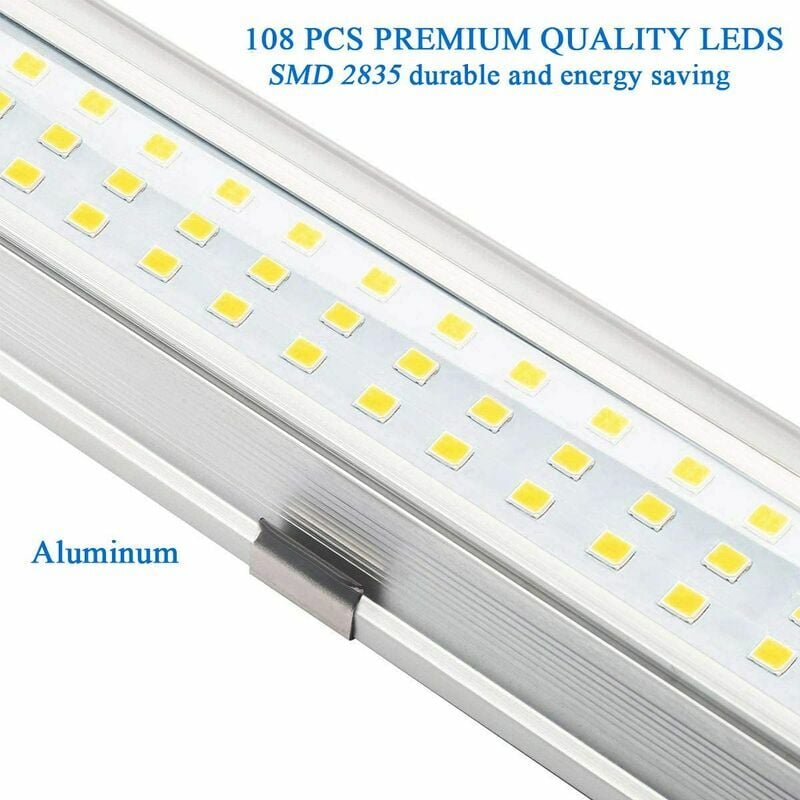 2pcs LED-Innenlichtleiste Innenbeleuchtung 108LED 12V Weißlichtleiste mit  Ein-/Ausschalter, geeignet für Wohnmobil, Auto, Küche, Umkleideraum