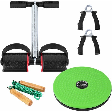 PCS Fitness-Set mit Federpedal-Puller, Taillendrehbrett, Handgriff,  verstellbares Springseil für das Fitnessstudio zu Hause, Büro,