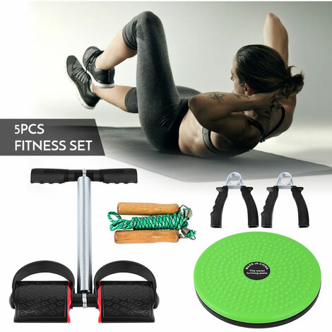 PCS Fitness-Set mit Federpedal-Puller, Taillendrehbrett, Handgriff,  verstellbares Springseil für das Fitnessstudio zu Hause, Büro,