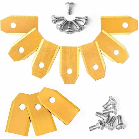 Lot de 30 Lames de Couteau pour Tondeuses Robot Husqvarn(0.75mm) avec 30Vis (Or),