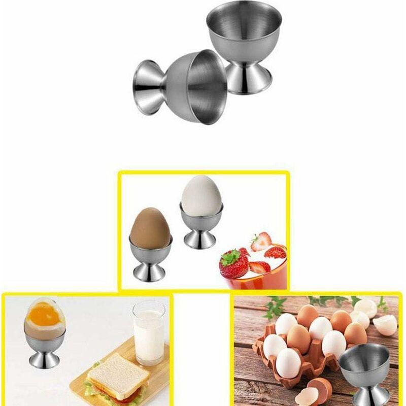 Juego de hueveras para huevos duros y blandos de acero inoxidable para  bandeja de huevos