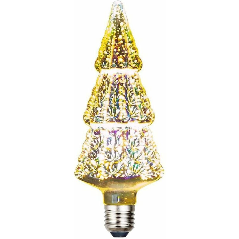 Bombilla de luz de fuegos artificiales, 5W E27 Bombillas LED Edison Classic 3D Fireworks LED Luces de estado de ánimo decorativas para Bar Cafe (Árbol de Navidad)