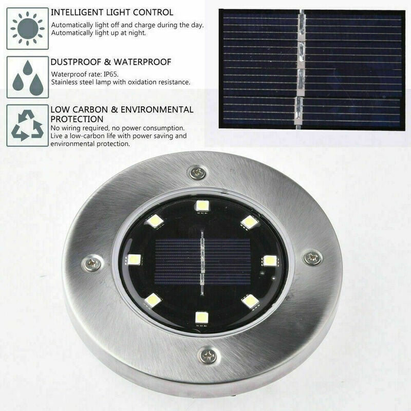 Luces solares para exteriores, 16 luces LED para jardín, juego de 6, 3000 K, luces solares blancas cálidas para exteriores para caminos, terrazas, patios subterráneos