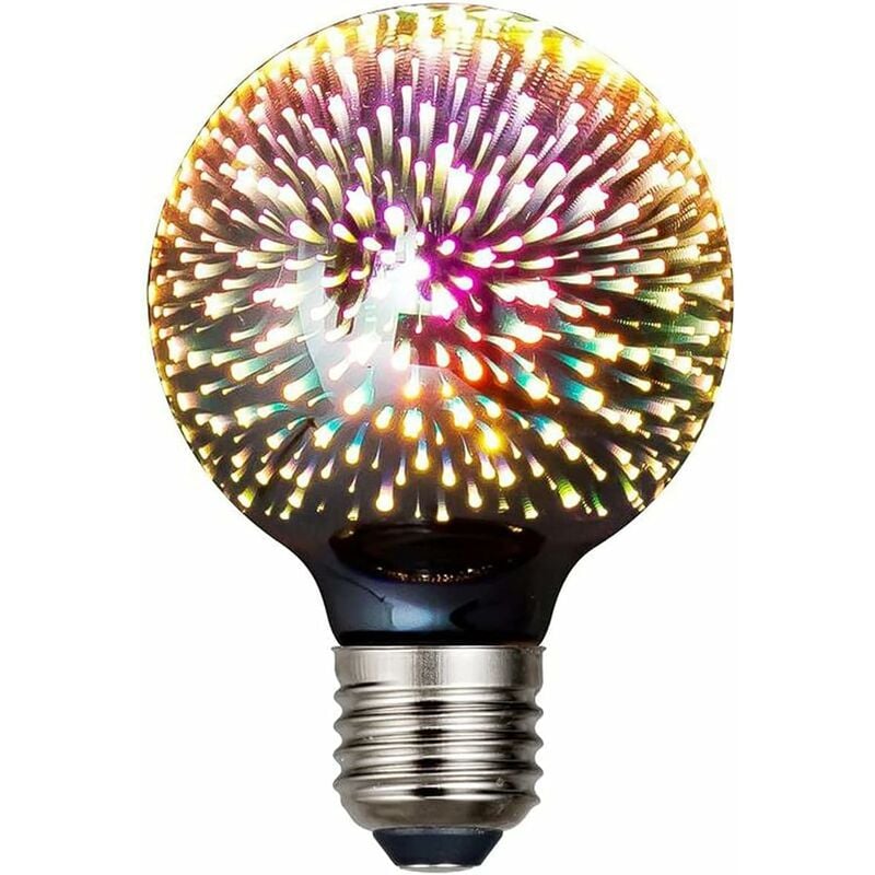 Bombilla de luz de fuegos artificiales, 4W E27 LED Edison Bombillas Classic 3D Fireworks LED Luces de estado de ánimo decorativas para Bar Cafe (G80)