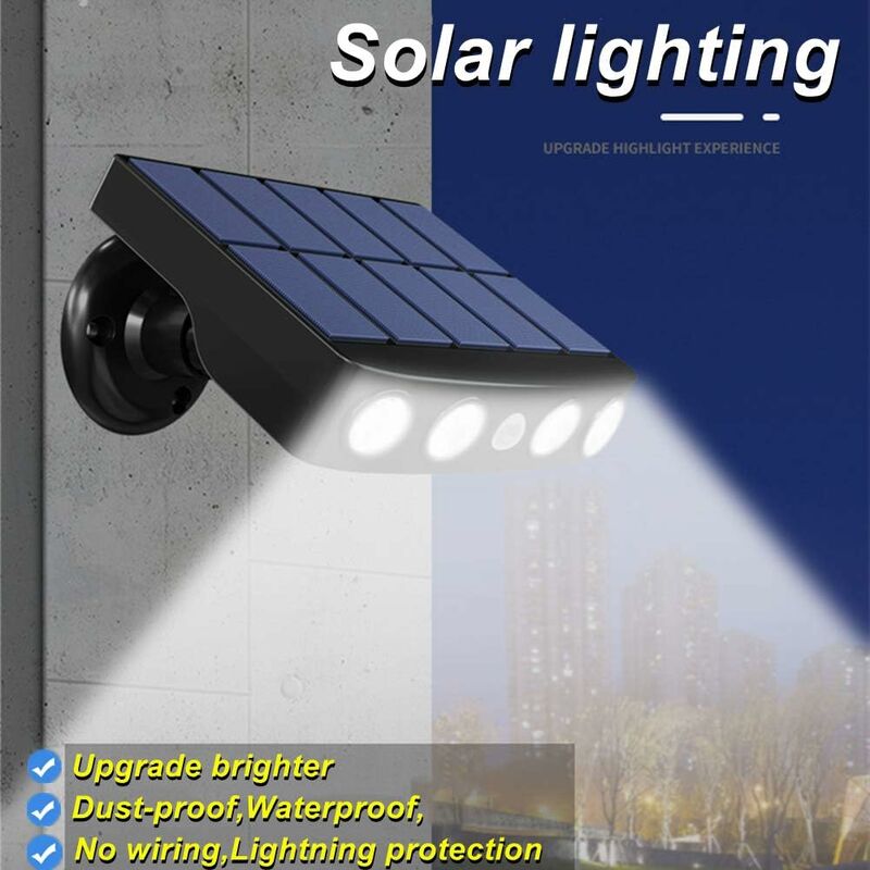 Aplique exterior solar sensor luz y movimiento 1W 50lm 2700K IP44 Color  negro