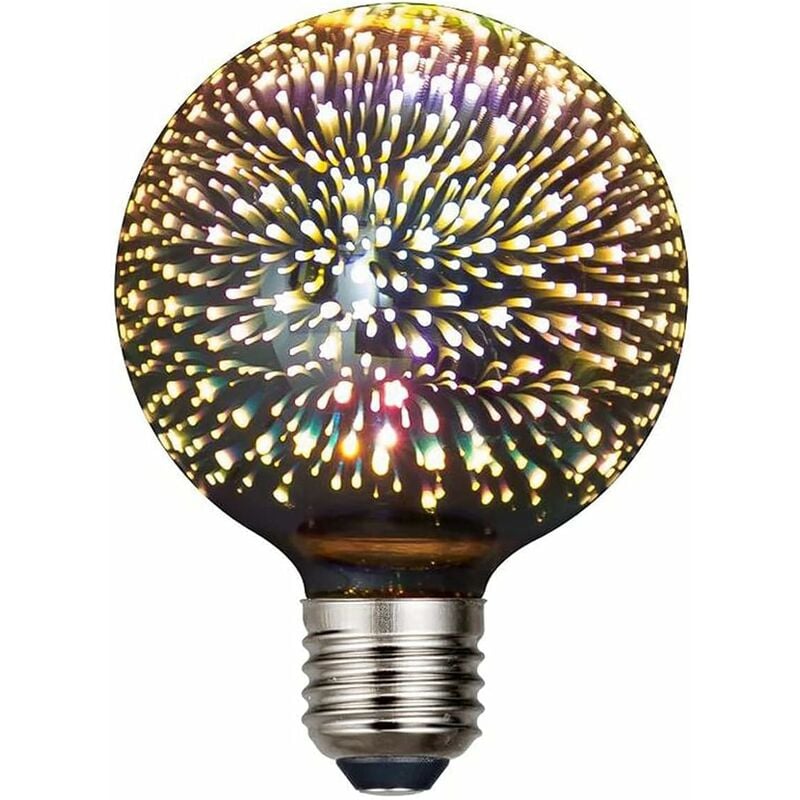 Bombilla de luz de fuegos artificiales, 5W E27 Bombillas LED Edison Fuegos artificiales 3D clásicos LED Luces de estado de ánimo decorativas para Bar Cafe (G95)