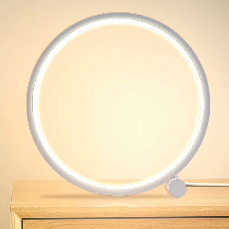 Lámpara de mesita de noche Led lámpara de mesa táctil regulable, 3 colores 10 brillo diseño Circular moderno, Material metálico, lámpara de lectura de escritorio de dormitorio