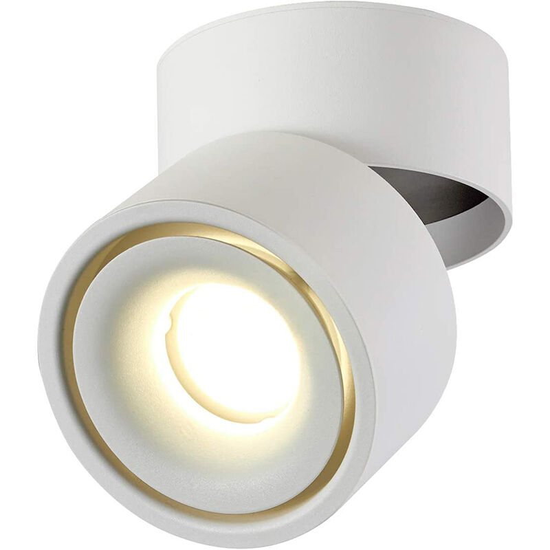  Foco LED empotrable para techo de interior, iluminación de  techo ajustable de aluminio, juego de 2, focos de montaje empotrado moderno  para sala de estar corredor galería (color: 10 W) 