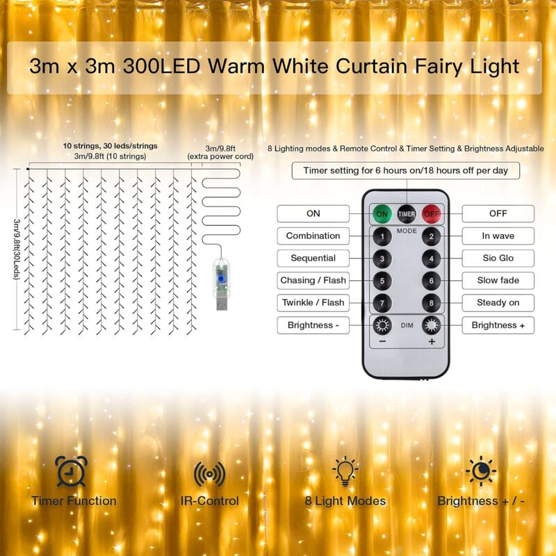 Tira de luz LED con sensor de movimiento, tira de luces LED de 9.8 pies con  iluminación constante y detección de movimiento, 2 modos de iluminación